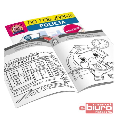 KOLOROWANKA NA RATUNEK POLICJA Z NAKLEJKAMI