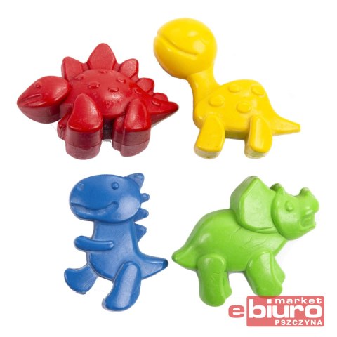 KREDKI DINOZAUR DO NAUKI RYSOWANIA 4 KOL. KIDEA