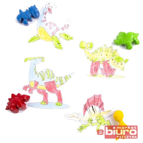 KREDKI DINOZAUR DO NAUKI RYSOWANIA 4 KOL. KIDEA