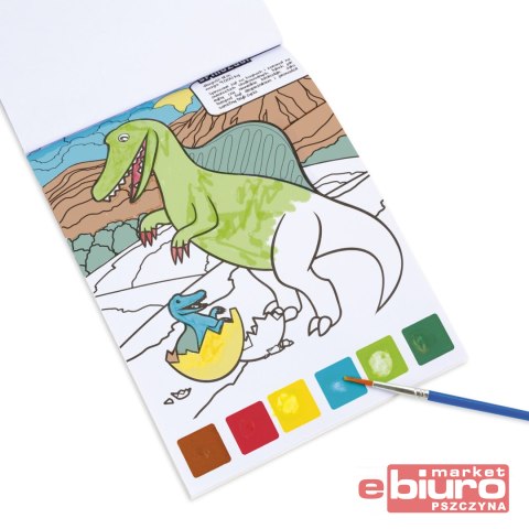 MALOWANKA Z FARBKAMI I PĘDZELKIEM DINOZAURY