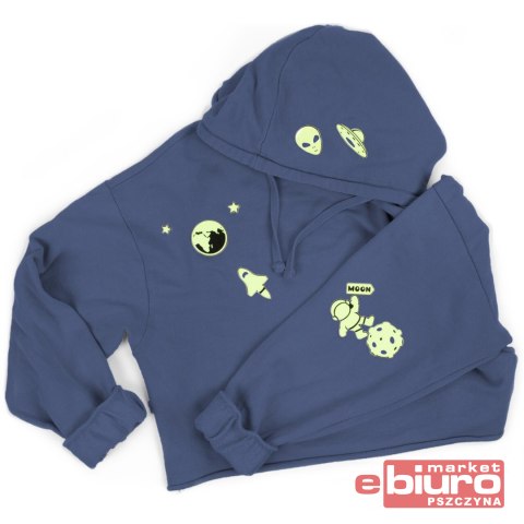 NAKLEJKI NA UBRANIA ŚWIECĄCE W CIEMNOŚCI KOSMOS