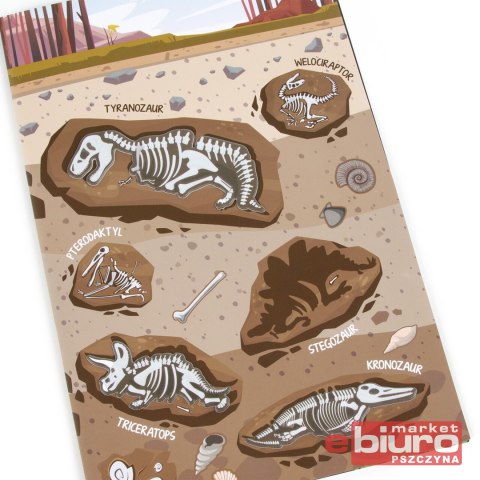 NAKLEJKI WIELORAZOWE DINOZAURY KIDEA