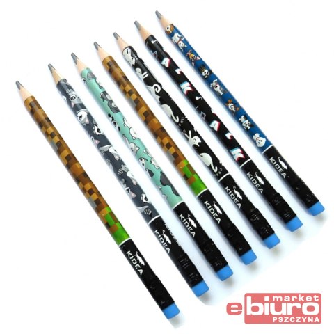 OŁÓWEK TRÓJKĄTNY GRUBY Z NADRUKIEM KIDEA