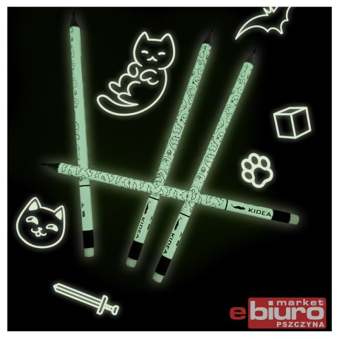 OŁÓWKI ŚWIECĄCE W CIEMNOŚCI 3SZT KIDEA