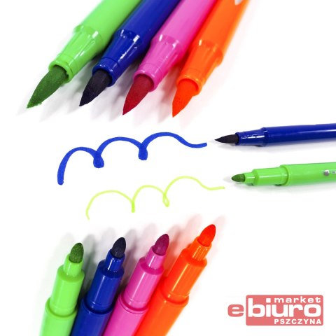 PISAKI DWUSTRONNE A BRUSH 12 KOLORÓW KIDEA