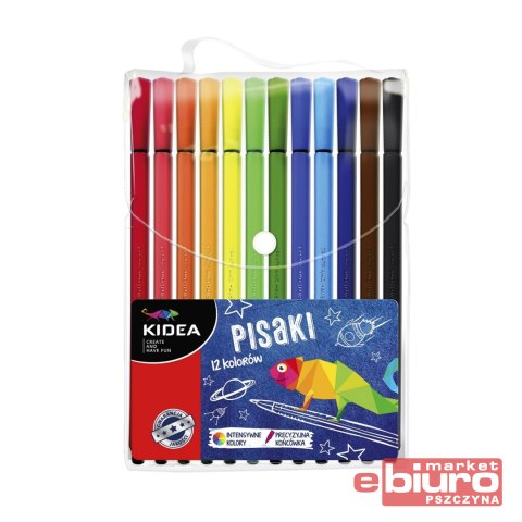 PISAKI W ETUI 12 KOLORÓW KIDEA