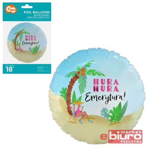 BALON FOLIOWY HURA HURA EMERYTURA 18" GODAN,17