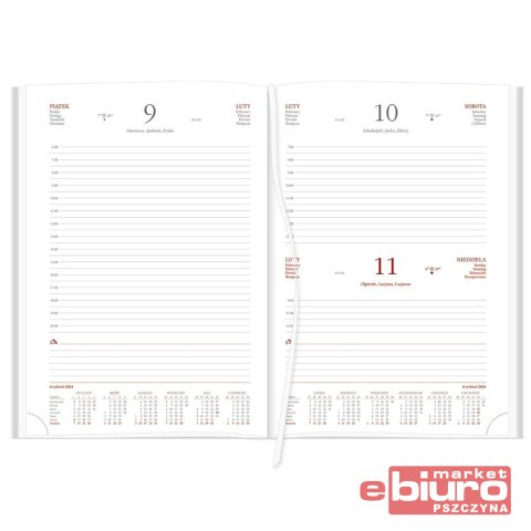 KALENDARZ B5 UKŁAD DZIENNY VIVELLA GRANAT