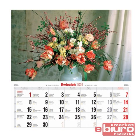 KALENDARZ ŚCIENNY DUŻY KD-08 BUKIETY AVANTI