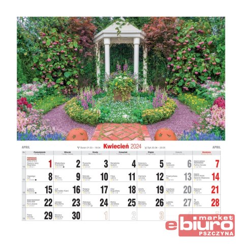 KALENDARZ ŚCIENNY DUŻY KD-12 OGRODY AVANTI
