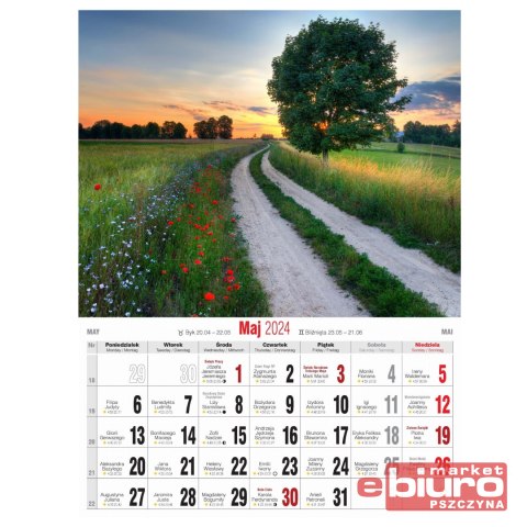 KALENDARZ ŚCIENNY MAŁY KRAJOBRAZY POLSKI