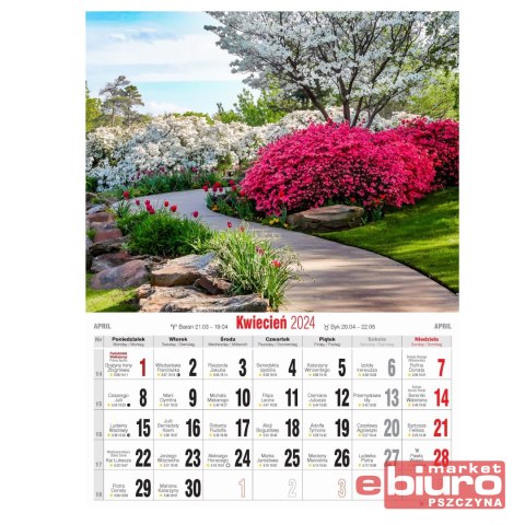 KALENDARZ ŚCIENNY MAŁY KSM 10 OGRODY AVANTI