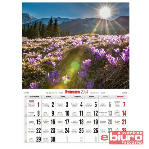 KALENDARZ ŚCIENNY MAŁY KSM 8 TATRZAŃSKIE PEJZAŻE