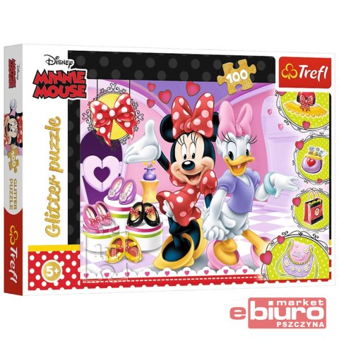PUZZLE 100 GLITTER MINNIE I BŁYSKOTKI TREFL