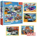 PUZZLE 4W1 POJAZDY HOT WHEELS 34627 TREFL