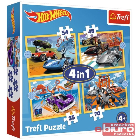 PUZZLE 4W1 POJAZDY HOT WHEELS 34627 TREFL