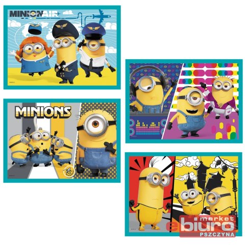 PUZZLE 4W1 WESOŁY ŚWIAT MINIONKÓW 34339 TREFL