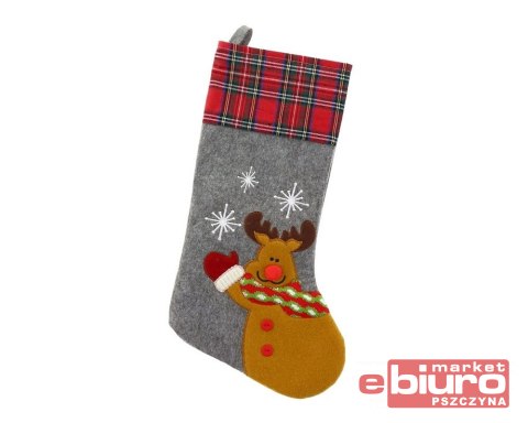 SKARPETA ŚWIĄTECZNA Z FILCU RENIFER ROZM.:51CM GOD