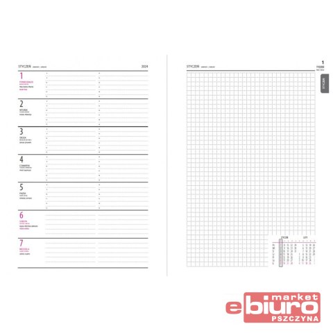 TERMINARZ A4 TYGODNIOWY DIVAS GRANAT ARTSEZON