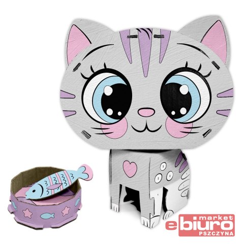 FIGURKA 3D MALOWANIE PO NUMERACH KOTEK KIDEA