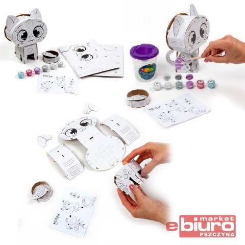 FIGURKA 3D MALOWANIE PO NUMERACH KOTEK KIDEA