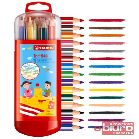 KREDKI TRIO GRUBE 15 KOLORY PUDEŁKO