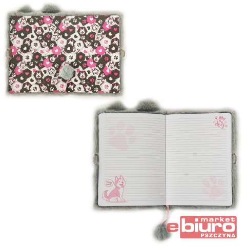 PAMIĘTNIK Z KŁÓDKĄ 3D WŁOCHACZ A5 96K HUSKY