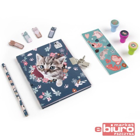 PAMIĘTNIK Z KŁÓDKĄ I STEMPELKA CLEO I FRANK 41 KOT