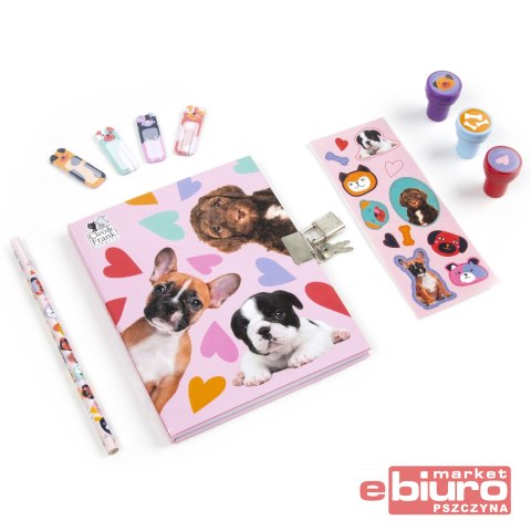 PAMIĘTNIK Z KŁÓDKĄ I STEMPELKA CLEO I FRANK40 PIES