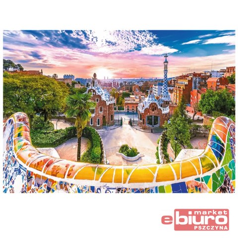 PUZZLE 1000 ZACHÓD SŁOŃCA NAD BARCELONĄ HISZPANIA