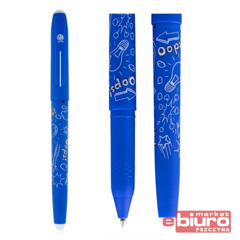 DŁUGOPIS ŚCIERALNY OOPS! 1+2 WKŁADY NIEBIESKI ASTRA