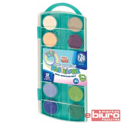 FARBY AKWARELOWE PASTELOWE 12 KOLORÓW ASTRA