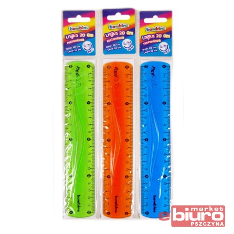 LINIJKA SZKOLNA 20cm FLEXI ELASTYCZNA BAMBINO