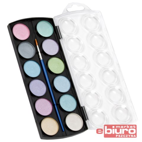 METALICZNE FARBY AKWARELOWE 12 KOLORÓW KIDEA