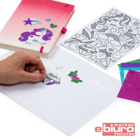 METALICZNE NAKLEJKI ZESTAW KREATYWNY UNICORN KIDEA