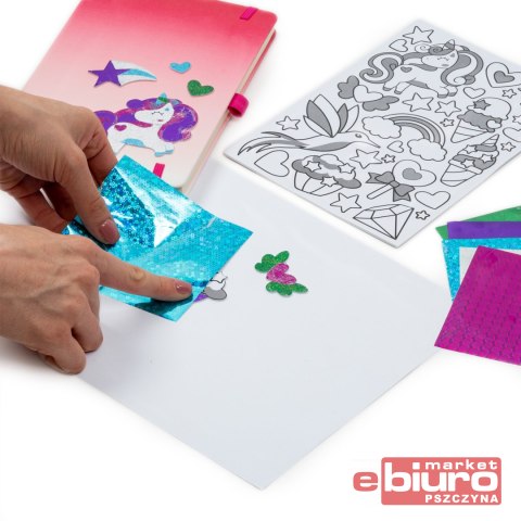 METALICZNE NAKLEJKI ZESTAW KREATYWNY UNICORN KIDEA