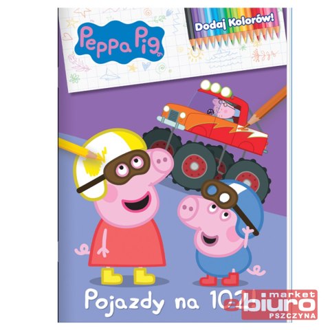 ŚWINKA PEPPA - DODAJ KOLORÓW - POJAZDY