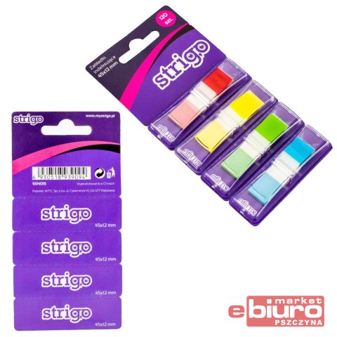 ZAKŁADKI INDEKSUJĄCE 45X12 4 KOLORY 120 KARTEK