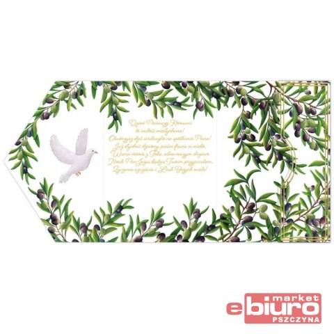 KARNET A5 KOMUNIA KOPERTA OLIWKI I GOŁĄB HENRY
