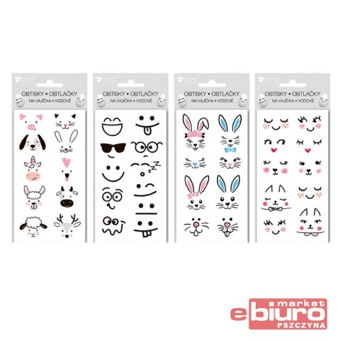 NAKLEJKI NA JAJKA 7902 WODNE 19X9CM EMOJI MFP