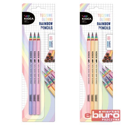 TĘCZOWE OŁÓWKI 3SZT KIDEA