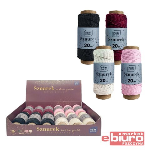 SZNUREK NA SZPULCE 20M SATIN GOLD INTERDRUK