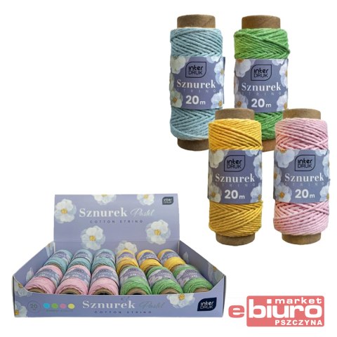 SZNUREK NA SZPULCE 20M PASTELOWY INTERDRUK