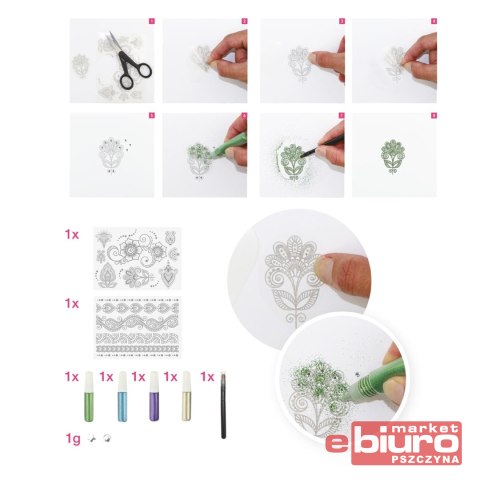 ZESTAW KREATYWNY TATUAŻ BROKATOWY 1 MFP