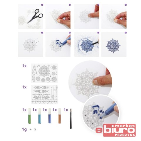 ZESTAW KREATYWNY TATUAŻ BROKATOWY 2 MFP