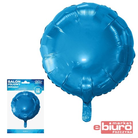 BALON FOLIOWY OKRĄGŁY NIEBIESKI 18'' GODAN