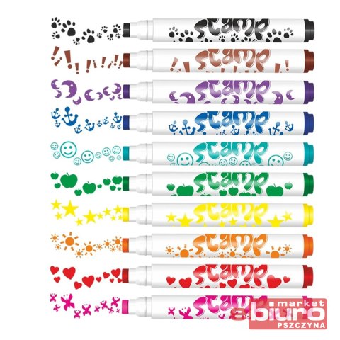 FLAMASTRY PIECZĄTKI 10 KOLORÓW COLORINO