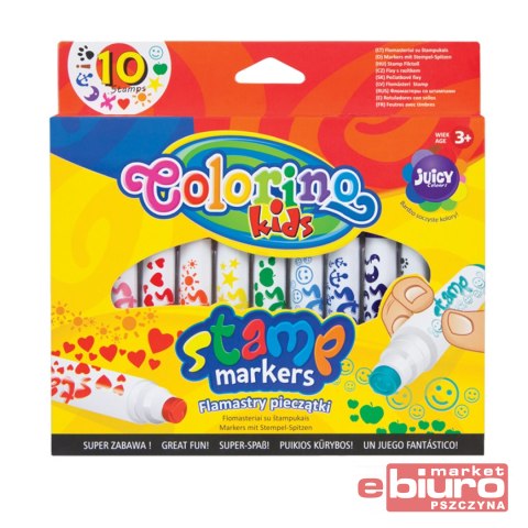 FLAMASTRY PIECZĄTKI 10 KOLORÓW COLORINO