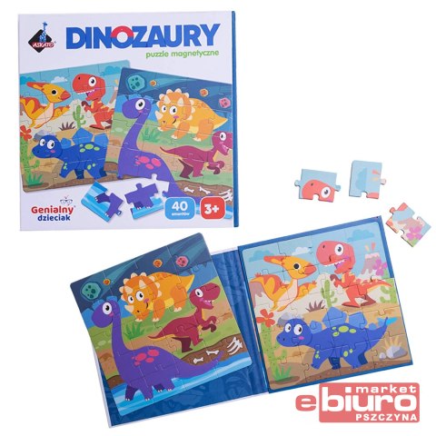 GENIALNY DZIECIAK PUZZLE MAGNET DINOZAURY ASKATO