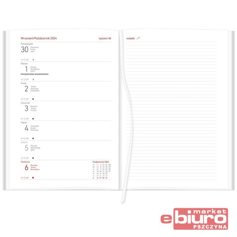 KALENDARZ AKADEMICKI A5 NEBRASKA GRANAT